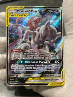 Pokemon TCG Mewtwo & Mew GX SM191 Black Star Promo Holo Tag Team DMG - Image 3