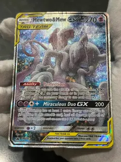 Pokemon TCG Mewtwo & Mew GX SM191 Black Star Promo Holo Tag Team DMG - Image 4