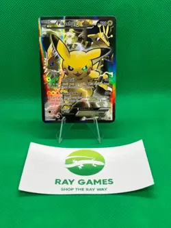 Pokemon TCG Pikachu EX XY124 Black Star Promo Holo Full Art HP - Image 1