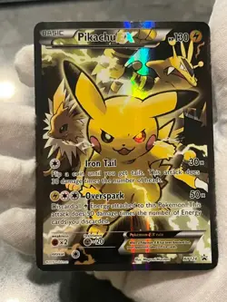 Pokemon TCG Pikachu EX XY124 Black Star Promo Holo Full Art HP - Image 3