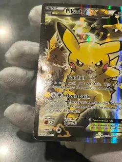 Pokemon TCG Pikachu EX XY124 Black Star Promo Holo Full Art HP - Image 4