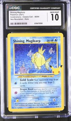 2021 Pokemon Celebrations Classic Collection Shining Magikarp 66/64 CGC 10 - Image 1