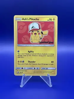 Pokemon Ash's Pikachu SM109 Movie Exclusive Black Star Promo (NM) - Image 1