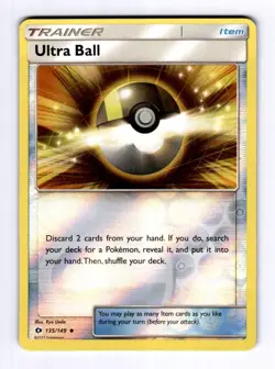 Ultra Ball SM Base Set #135 (2017) Uncommon Reverse Holo NM Pokemon - Image 1