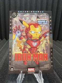 Iron Man (Pikachu) #E2 - Silver Holo - Heros & Villains Flash Edition Pokemon - Image 1