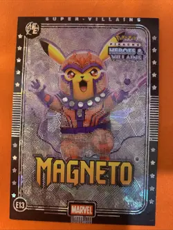 Magneto (Pikachu) #E13 - Silver Holo - Heros & Villains Flash Edition Pokemon - Image 1