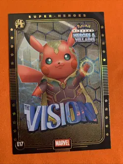 The Vision (Pikachu) #E17 - Gold Holo - Heros & Villains Flash Edition Pokemon - Image 1