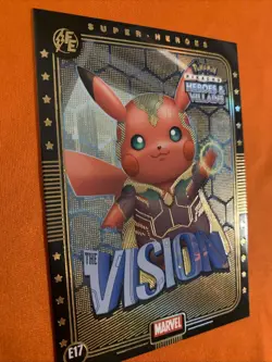 The Vision (Pikachu) #E17 - Gold Holo - Heros & Villains Flash Edition Pokemon - Image 2