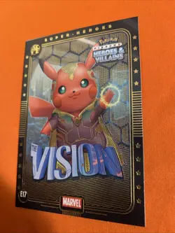 The Vision (Pikachu) #E17 - Gold Holo - Heros & Villains Flash Edition Pokemon - Image 3