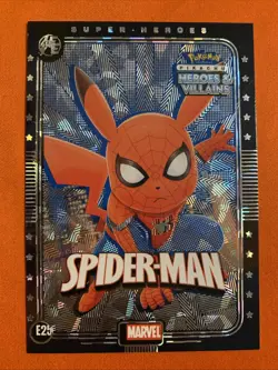 Spider-Man (Pikachu) #E25 - Silver Holo - Heros & Villains Flash Edition Pokemon - Image 1