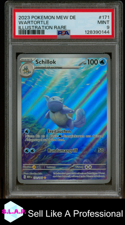 WARTORTLE ILLUSTRATION RARE POKEMON GERMAN MEW DE-151 2023 171 PSA 9 - Image 1