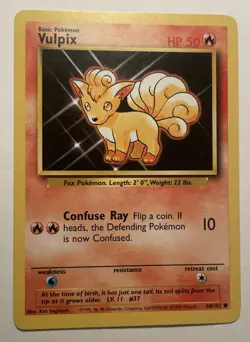 Pokemon TCG Vulpix Base Set 68/102 Regular 1st Edition Common - Image 1