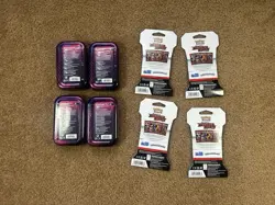 Pokemon TCG Lot - 4 Mega Evolution Mini Tins + 4 Destined Rivals Booster Packs - Image 4
