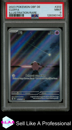 CLEFFA ILLUSTRATION RARE POKEMON GERMAN OBF DE-OBSIDIAN FLAMES 2023 202 PSA 9 - Image 1