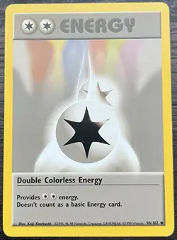Double Colorless Energy 096/102 Pokemon TCG WOTC Base Set Rare LP - Image 1