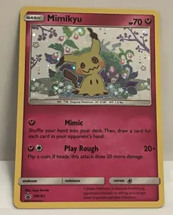 Mimikyu Sun & Moon Black Star Promo SM163 Holo Team Up, Near Mint, Pokemon TCG - Image 1