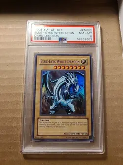 PSA 8 NM-Mint Blue-eyes white Dragon DLG1-EN002 Dark Legends 2008 Yugioh - Image 1