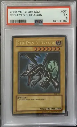 2003 YU-GI-OH! STARTER DECK: JOEY #001 RED-EYES B. DRAGON PSA 5 - Image 1