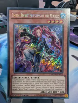 YuGiOh! Emilia, Dance Priestess of the Nekroz BLMM-EN025 Secret Rare 1st Ed - Image 1