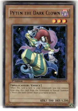 Yugioh Peten the Dark Clown DPKB-EN019 Rare 1st Ed NM - Image 1