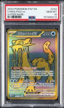 2024 POKEMON PAF EN-PALDEAN FATES HYPER RARE #242 CHIEN-PAO EX PSA 10 - Image 1