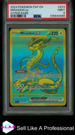 MIRAIDON EX HYPER RARE POKEMON PAF EN-PALDEAN FATES 2024 243 PSA 9 - Image 1