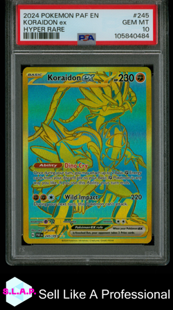 KORAIDON EX HYPER RARE POKEMON PAF EN-PALDEAN FATES 2024 245 PSA 10 - Image 1