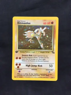 Pokemon Cards: 1st Edition Fossil Rare Holo: Hitmonlee 7/62 - Image 1