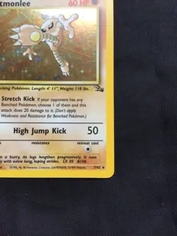 Pokemon Cards: 1st Edition Fossil Rare Holo: Hitmonlee 7/62 - Image 5