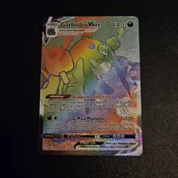 Pokemon TCG Evolving Skies Garbodor VMAX Rainbow Secret Rare Card 216/203 - Image 1
