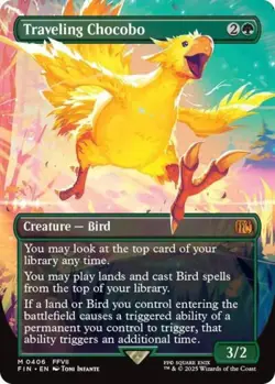 MTG English Traveling Chocobo (Borderless) NM Foil - Image 1