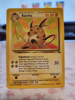 Raichu - 29/62 - Pokemon Fossil Unlimited Rare Card WOTC LP - Image 1