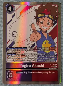 Digimon Card Game Tagiru Akashi BT21-088 SR World Convergence - Image 1