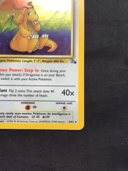Pokemon Cards: 1st Edition Fossil Rare Holo: Dragonite 4/62 - Image 5