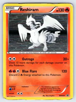 Reshiram BW004 2011 Black & White Black Star Promo Pokemon Card Holo Rare - Hp - Image 1