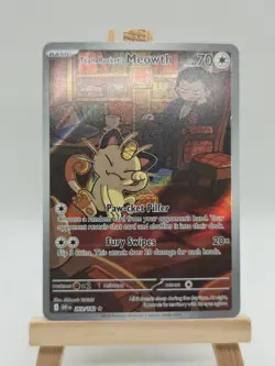 Team Rockets Meowth 203/182 SV10 Destined Rivals Illustrated Card - Image 1