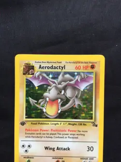 Pokemon Cards: 1st Edition Fossil Rare Holo: Aerodactyl 1/62 - Image 2