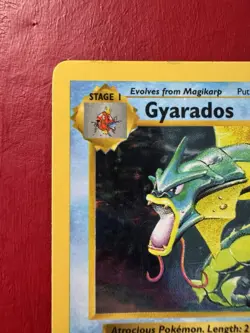 Gyarados 6/102 Shadowless Holo Rare Base Set Pokemon Card MP No Creases - Image 3