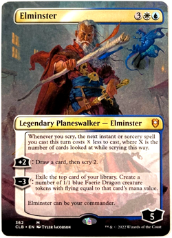 MTG Elminster *BORDERLESS* Commander Legends: Battle for Baldur's Gate 362 NM - Image 1