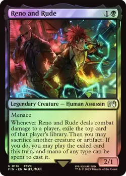 NM Foil Reno and Rude, MTG, Final Fantasy, Magic the Gathering, 113 - Image 1