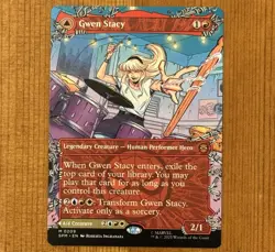 Gwen Stacy, M 0209, NM Borderless, MTG Marvel’s Spider-Man, SPM, Ghost-Spider - Image 1