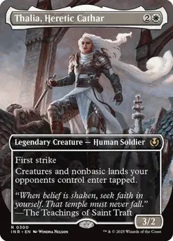 Thalia, Heretic Cathar (Borderless, Regular #300, NM) Innistrad Remastered (INR) - Image 1