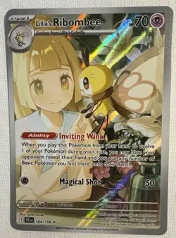 Pokemon TCG Lillie's Ribombee Card Journey Together Illustration, 164/159 - Image 1