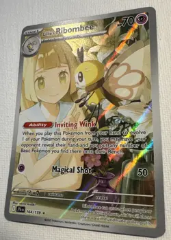 Pokemon TCG Lillie's Ribombee Card Journey Together Illustration, 164/159 - Image 3