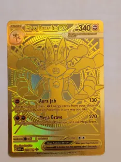 Pokemon Set Mega Lucario EX TCG Gold Holo Rare Card 188/132 NM - Image 1