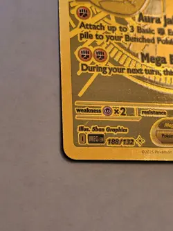 Pokemon Set Mega Lucario EX TCG Gold Holo Rare Card 188/132 NM - Image 4