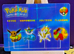 POKEMON POCKET MONSTERS VENDING PRISM STICKER 1222 EEVEE VAPOREON JOLTEON FLAREO - Image 1