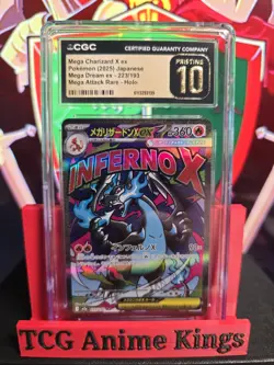 PRISTINE CGC 10 MEGA Charizard X ex MA 223/193 MEGA Dream ex M2a Pokemon Japan - Image 1