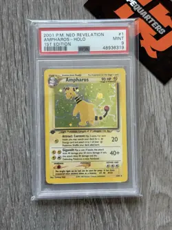 Pokemon Ampharos 1/64 1st Edition Holo Neo Revelation 2001 PSA9 - Image 3