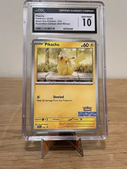 Pokemon TCG Pikachu 214 Black Star Promo CGC 10 Gem Mint - Image 1